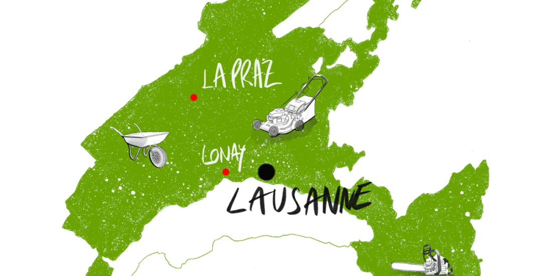 Plan illustré du Canton de Vaud - Sordet Paysagiste pictogramme dessin
