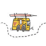 pictogramme dessin illustration camping car crayon