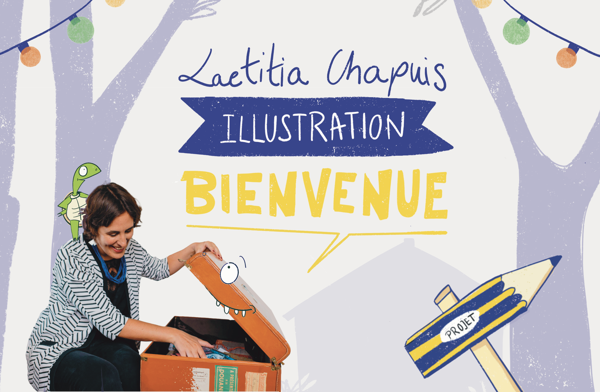 Laetitia Chapuis Illustration photo avec dessin valise crayon